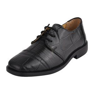 Kid's White Lace-Up Dress Shoes